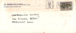 Australia Cover Turner Nery Paving Bulleen  To Melbourne - Lettres & Documents