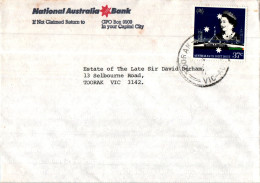 Australia Cover Joint Issue National Australia Bank To Toorak - Lettres & Documents