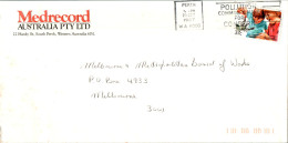 Australia Cover Crawfish Medrecord South Perth  To Melbourne - Lettres & Documents