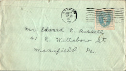 US Cover Sharon Pa 1937  For Mansfield PA - Briefe U. Dokumente