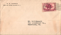 US Cover Charter Oak Vity Hall Annex 1935  For Mansfield PA - Covers & Documents