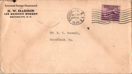 US Cover Washington Brooklyn 1935  For Mansfield PA - Covers & Documents