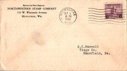 US Cover 3c Chicago Progress Milwaukee 1935  For Mansfield PA - Storia Postale