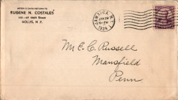 US Cover 3c 1934 Jamaica NY Hollis  For Mansfield Tioga Penn - Lettres & Documents