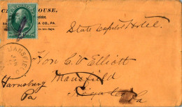 US Cover 3c  For Mansfield Tioga Penn - Lettres & Documents