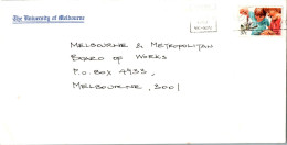 Australia Cover Crawfish University Of Melbourn  To Melbourne - Cartas & Documentos