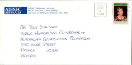 Australia Cover Queen Elizabeth AIESEC Parkville University To Fitzroy - Cartas & Documentos