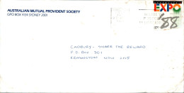 Australia Cover Expo 88 Australian Mutual Provident Society To Ermington - Cartas & Documentos