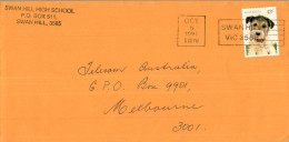 Australia Cover Dog Swan Hill High School  To Melbourne - Lettres & Documents