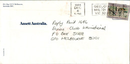 Australia Cover Angel Ansett Australia  To Melbourne - Covers & Documents