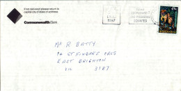 Australia Cover Quoll Commonwealth Bank To East Brighton - Cartas & Documentos