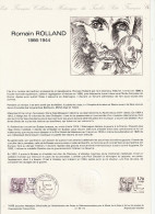 FRANCE    Document "Collection Historique Du Timbre Poste"    Romain Rolland      N° Y&T  2355 - Documenten Van De Post