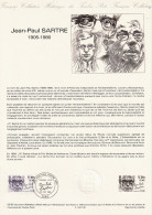 FRANCE    Document "Collection Historique Du Timbre Poste"    Jean Paul Sartre      N° Y&T  2357 - Documentos Del Correo