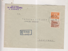 YUGOSLAVIA,1946 ORMOZ Inice Registered Cover - Covers & Documents