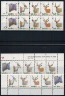 Südafrika 1124-8 Tiere Paarhufer Lot 2 Verschiedene 5er Streifen + Heftchenblatt - Covers & Documents