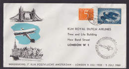 Gedenk Flugpost Brief Air Mail Niederlande KLM Amsterdam London Grossbritannien - Covers & Documents