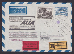 Flugpost Österreich Brief Ganzsache AUA Eröffnung Eilboten Einschreiben Dornbirn - Briefe U. Dokumente