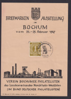 Alliierte Besetzung Gedenkblatt Philatelie Briefmarken Ausstellung Bochum - Otros & Sin Clasificación