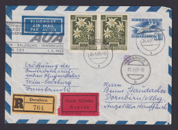 Flugpost Österreich Brief Ganzsache AUA Eröffnung Eilboten Einschreiben Dornbirn - Storia Postale