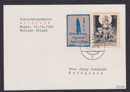 Österreich Brief GAA Ganzsachenausschnitt + Vignette Astrobee Raketen Flugpost - Lettres & Documents