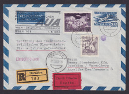 Flugpost Österreich Brief Ganzsache AUA Eröffnung Eilboten Einschreiben Dornbirn - Lettres & Documents