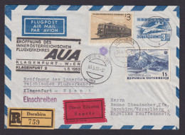 Flugpost Österreich Brief Ganzsache AUA Eröffnung Eilboten Einschreiben Dornbirn - Brieven En Documenten