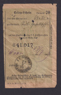 Österreich EF 2 Kreuzer Kaiser Franz Josef Erlag Schein K1 K.K.Postamt Wien Süd- - Briefe U. Dokumente