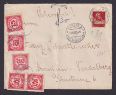 Schweiz Brief EF Tell Genf Dornbirn Voralberg Österreich Mit Portomarken - Cartas & Documentos