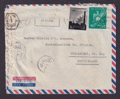 Ägypten Zensur Brief Maschinenstempel Cairo Oberägeri Kanton Zug Schweiz - 1866-1914 Khedivate Of Egypt