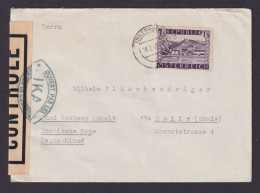 Österreich Zensur Brief EF 850 1 Sh. Landschaften Innsbruck Halles Saale Franz.Z - Briefe U. Dokumente