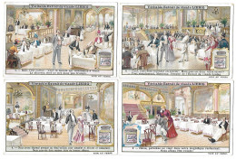 S 655, Liebig 6 Cards, Le Restaurateur Et Son Cuisinier (lower Condition, One Pleat In Corner) (ref B15) - Liebig