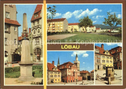 72573213 Loebau Sachsen Postmeilensaeule Loebauer Berg Rathaus Loebau - Löbau
