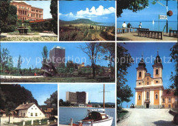 72573195 Balaton Plattensee Kirche Hafen Hochhaus Anlegestelle Ungarn - Hungary