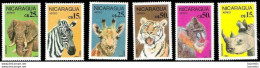 D7659  Zoo - Tigers - Elephants - Mammals - Nicaragua Yv A 1152-57 - MNH - 2,15 . (8) - Andere & Zonder Classificatie