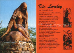 72571713 Loreley Lorelei Die Plastik Bei St. Goarshausen Mit Gedicht Von Heinric - Loreley