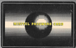 -CARTE- 1980-CARTE -MINITEL PASSWORD CARD-Plastic Epais-BE/RARE - Andere & Zonder Classificatie