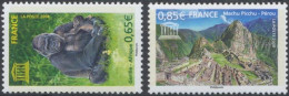2008 - UNESCO - 140 - 141 -- 140 - Gorille Des Montagnes - 141 - Cité Inca De Machu Picchu -- - Ungebraucht