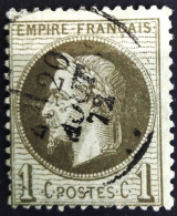 FRANCE                           N° 25                    OBLITERE          Cote : 25 € - 1863-1870 Napoléon III Con Laureles