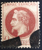 FRANCE                           N° 26 B                    OBLITERE          Cote : 55 € - 1863-1870 Napoléon III Con Laureles