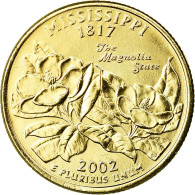 Monnaie, États-Unis, Mississippi, Quarter, 2002, U.S. Mint, Denver, Golden - 1999-2009: State Quarters