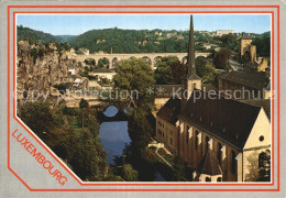 72569653 LUXEMBOURG__Luxemburg Fliegeraufnahme Mit Kirche Und Viadukt - Altri & Non Classificati