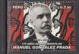 2014 Peru Gonzalez Prado Literature  Complete Set Of 1  MNH - Perú
