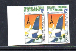 AVIATION - NEW CALEDONIA -1986 - PARIS - NOUMEA FLIGHT 72FR IMPERFORATE PAIR   MINT NEVER HINGED - Airplanes