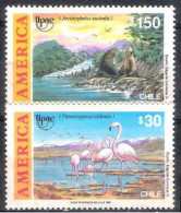 14650. Flamingos - Birds- UPAEP - Chile Yv 1003-04 - No Gum - 1,25 (5) - Flamingo