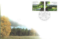 Lithuania Lietuva Litauen 2011 Europe: The Forest, Oak, Forest  Mi 1063-1064, FDC - Lithuania