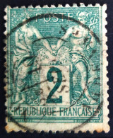 FRANCE                           N° 74                    OBLITERE          Cote : 30 € - 1876-1898 Sage (Type II)