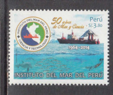 2014 Peru Institute Of The Sea Ships Dolphins Fish Complete Set Of 1  MNH - Peru