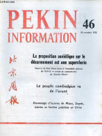Pékin Information N°46 20 Novembre 1972 - Davantage D'oeuvres De Marx, Engels, Lénine Et Staline Publiées - Une Délégati - Autre Magazines