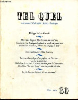 Tel Quel Littérature, Philosophie, Science, Politique N°60 Hiver 1974 - Philippe Sollers, Paradis - Marcelin Pleynet, Du - Other Magazines