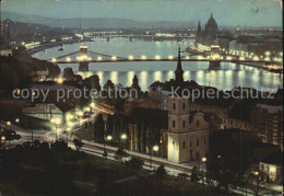 72568391 Budapest Blick Von Buda Auf Donaubruecken Bei Nacht Budapest - Hongarije